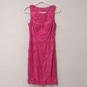Sue Wong Cocktail Dress Hot Pink size 4